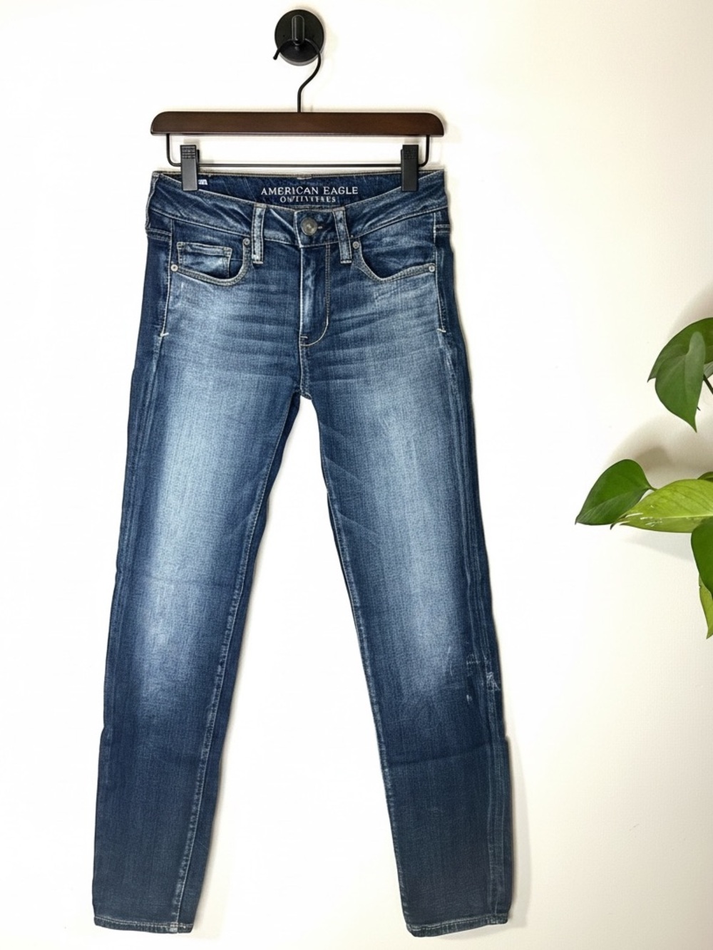 American Eagle Denim X Low Rise Skinny Jeans Size 4 Tencel Stretch Y2K